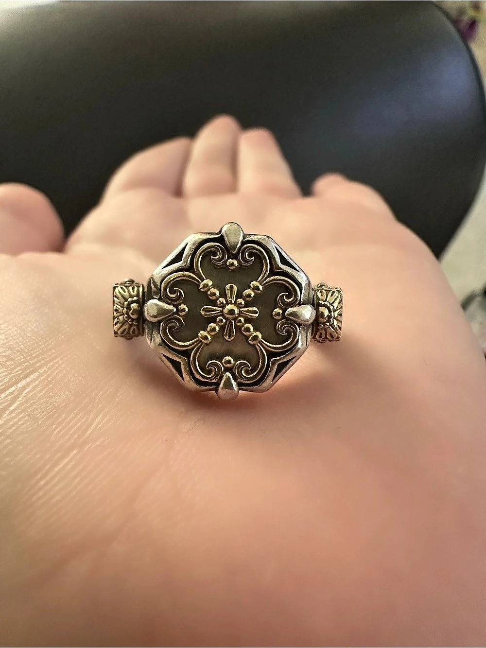 Konstantino Mother of Pearl Ring in Silver & Gold